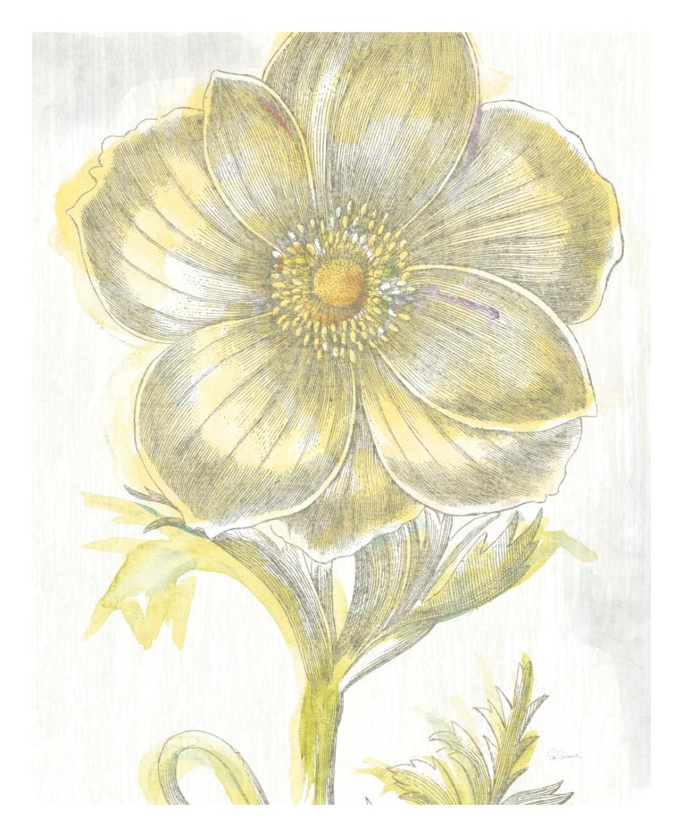 Belle Fleur Yellow II -Paper Art-22"x26"