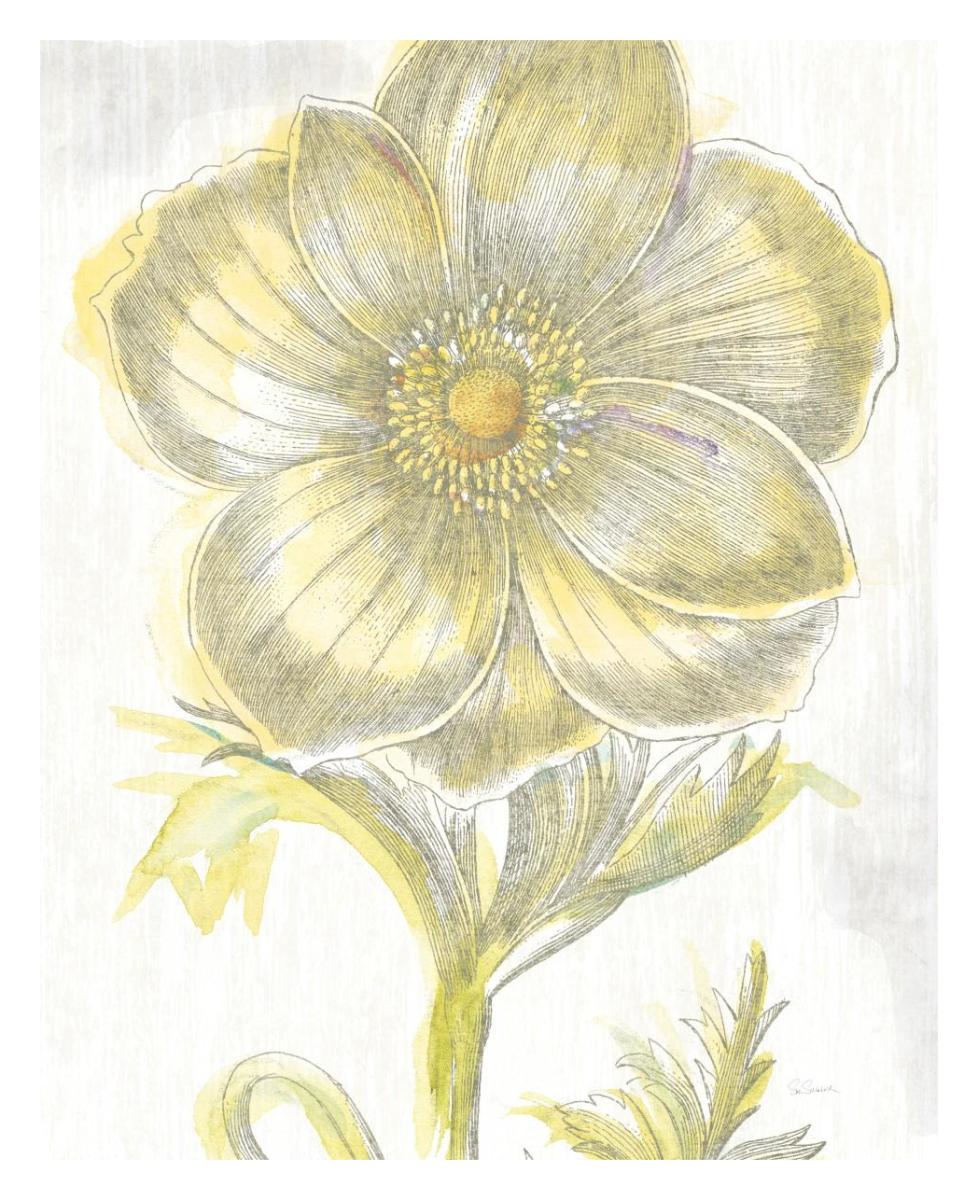 Belle Fleur Yellow II -Paper Art-24"x30"