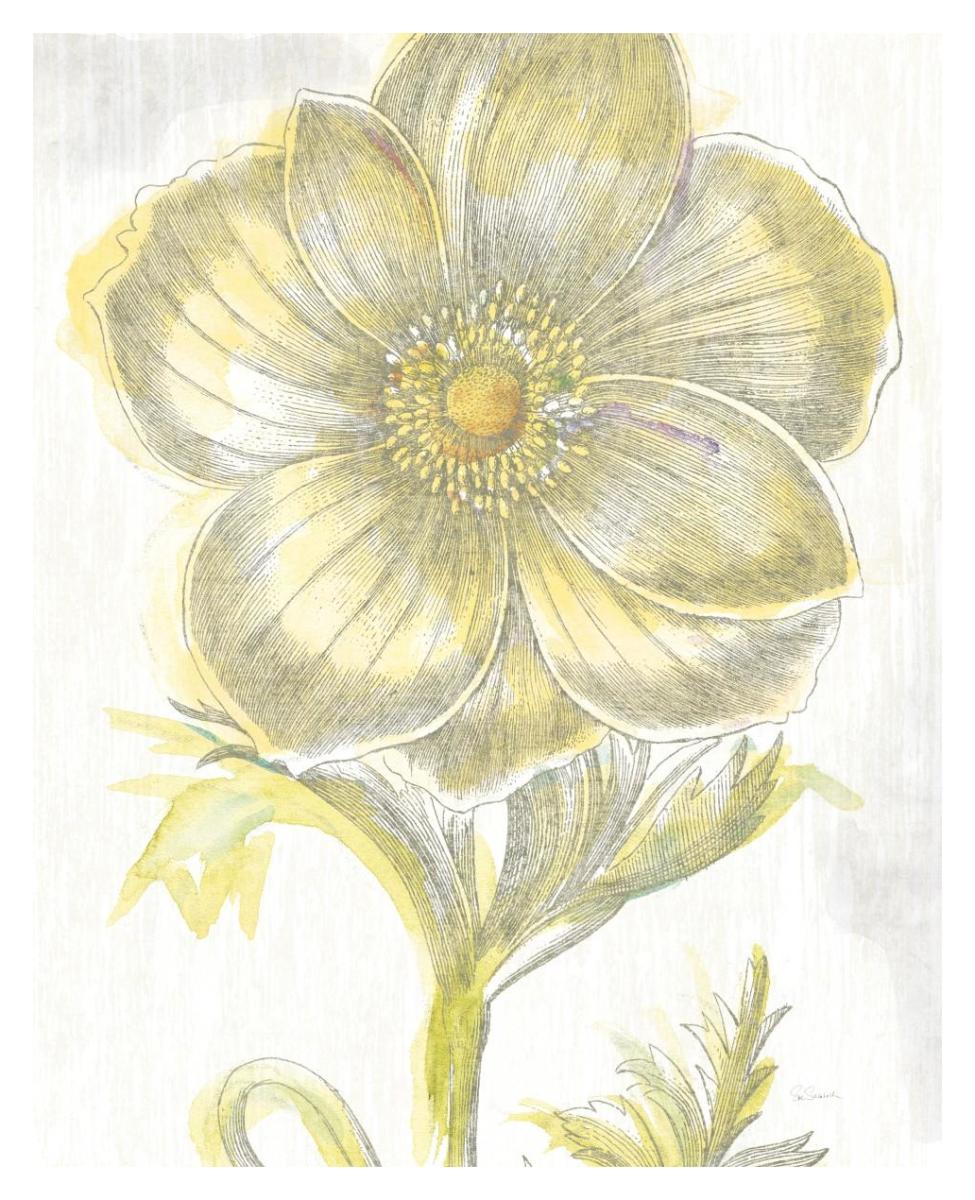 Belle Fleur Yellow II -Paper Art-30"x37"