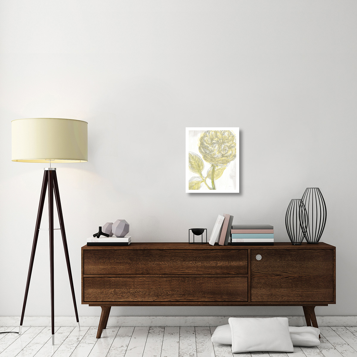 Belle Fleur Yellow III -Paper Art-18&quotx22"