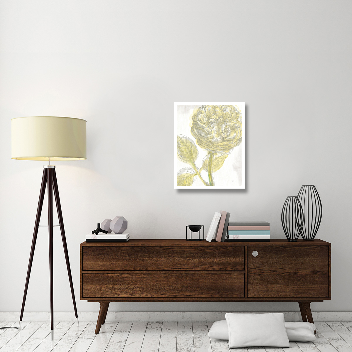 Belle Fleur Yellow III -Paper Art-24&quotx30"