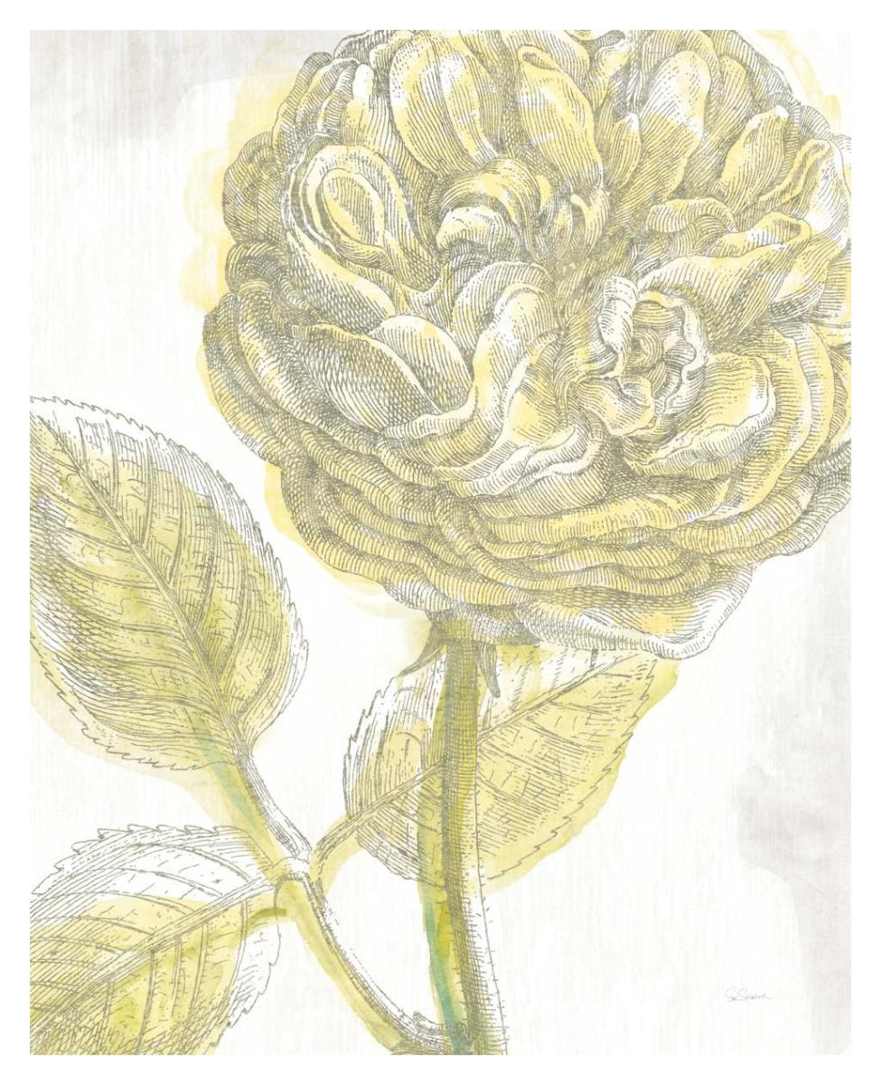 Belle Fleur Yellow III -Paper Art-30"x37"