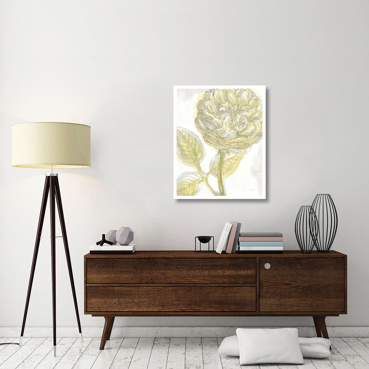 Belle Fleur Yellow III -Paper Art-30&quotx37"