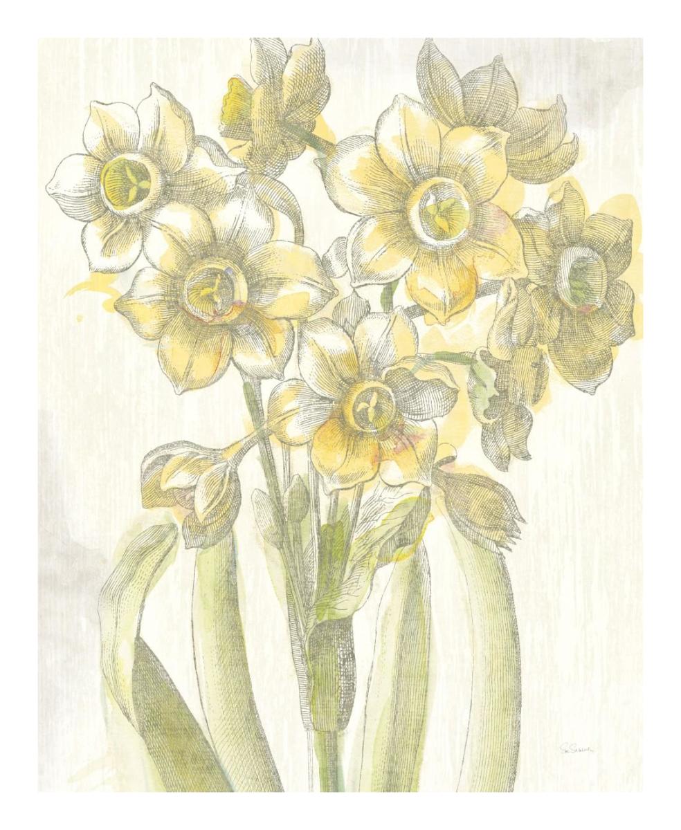 Belle Fleur Yellow IV -Paper Art-18"x22"