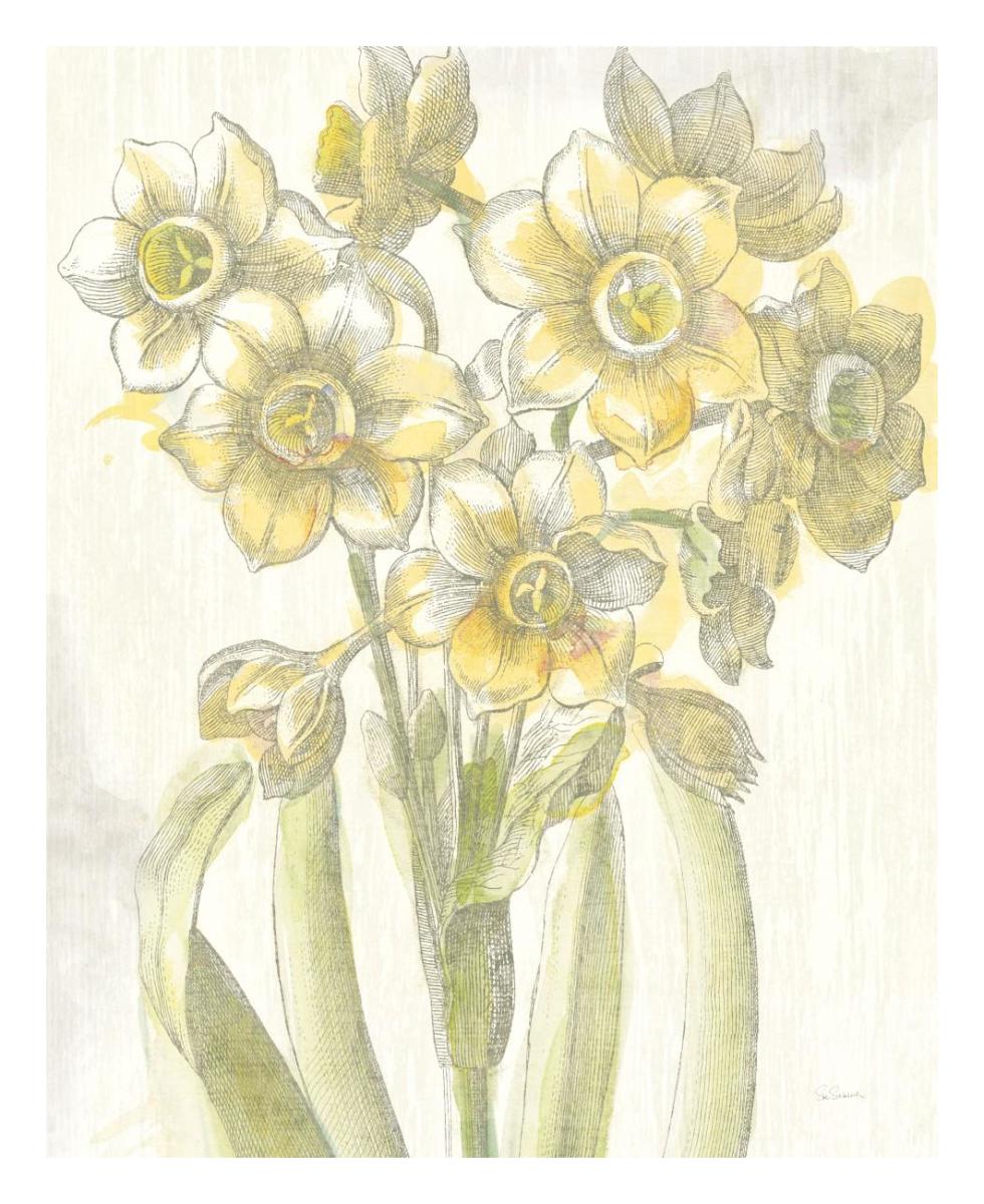 Belle Fleur Yellow IV -Paper Art-22"x26"