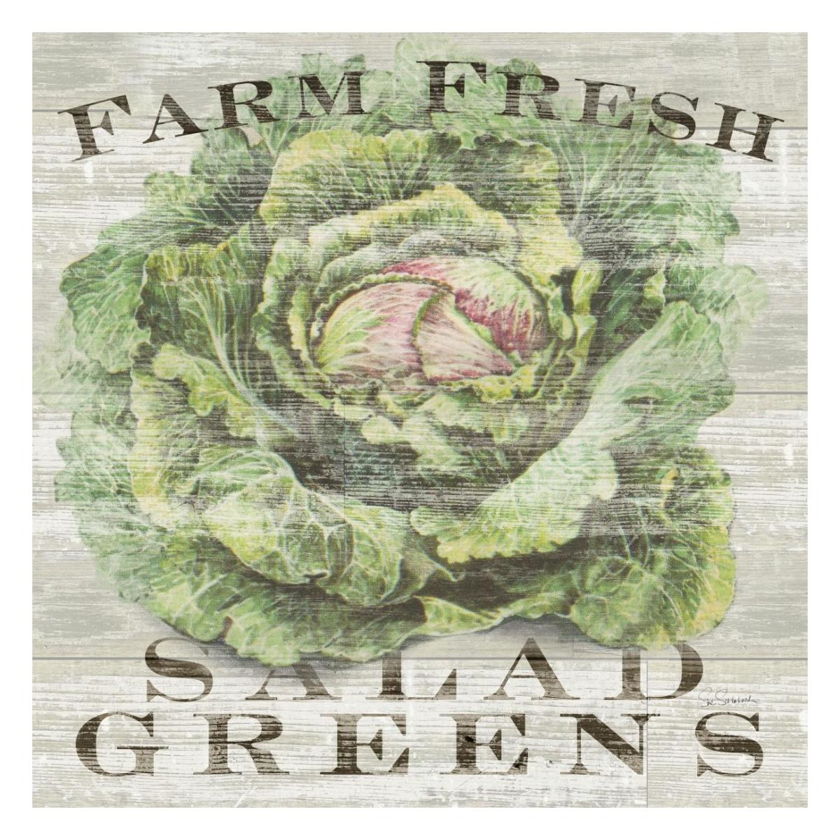 Farm Fresh Greens -Paper Art-26"x26"