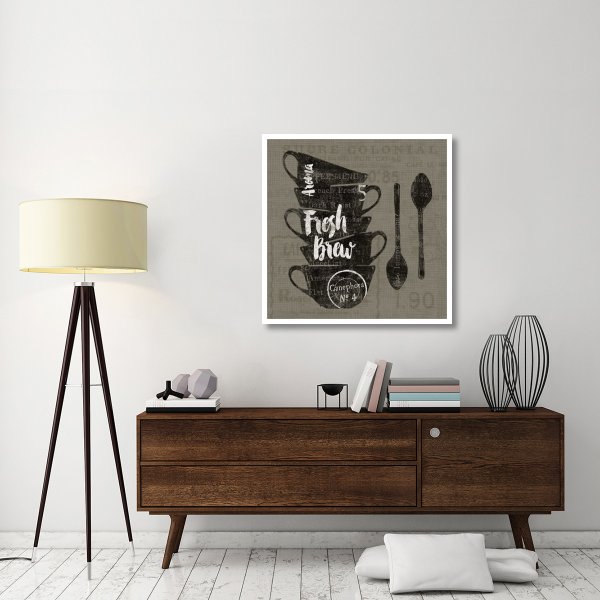 Linen Coffee III -Paper Art-38&quotx38"