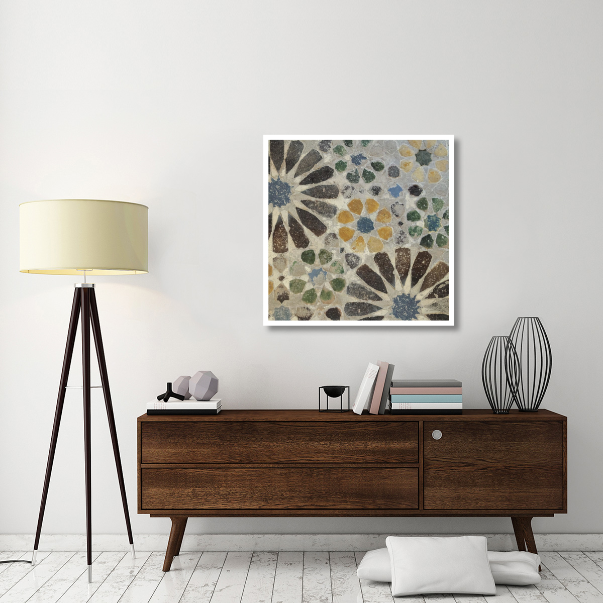 Alhambra Tile II -Paper Art-38&quotx38"