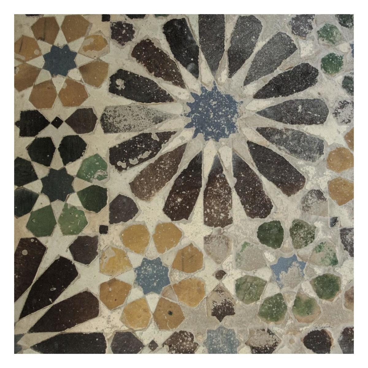 Alhambra Tile III -Paper Art-26"x26"