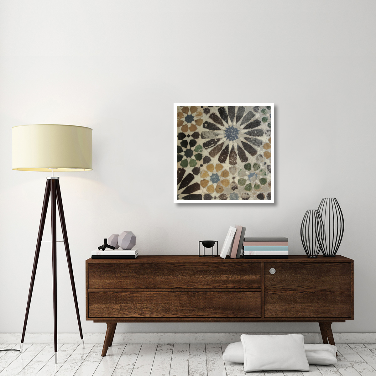 Alhambra Tile III -Paper Art-32&quotx32"