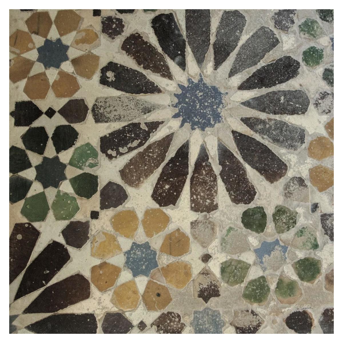 Alhambra Tile III -Paper Art-38"x38"
