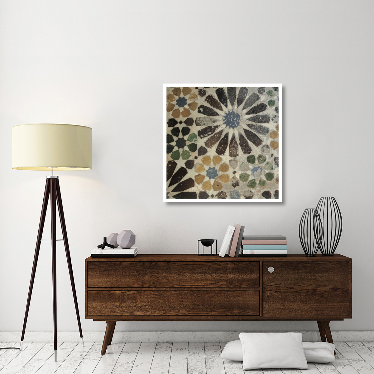 Alhambra Tile III -Paper Art-38&quotx38"