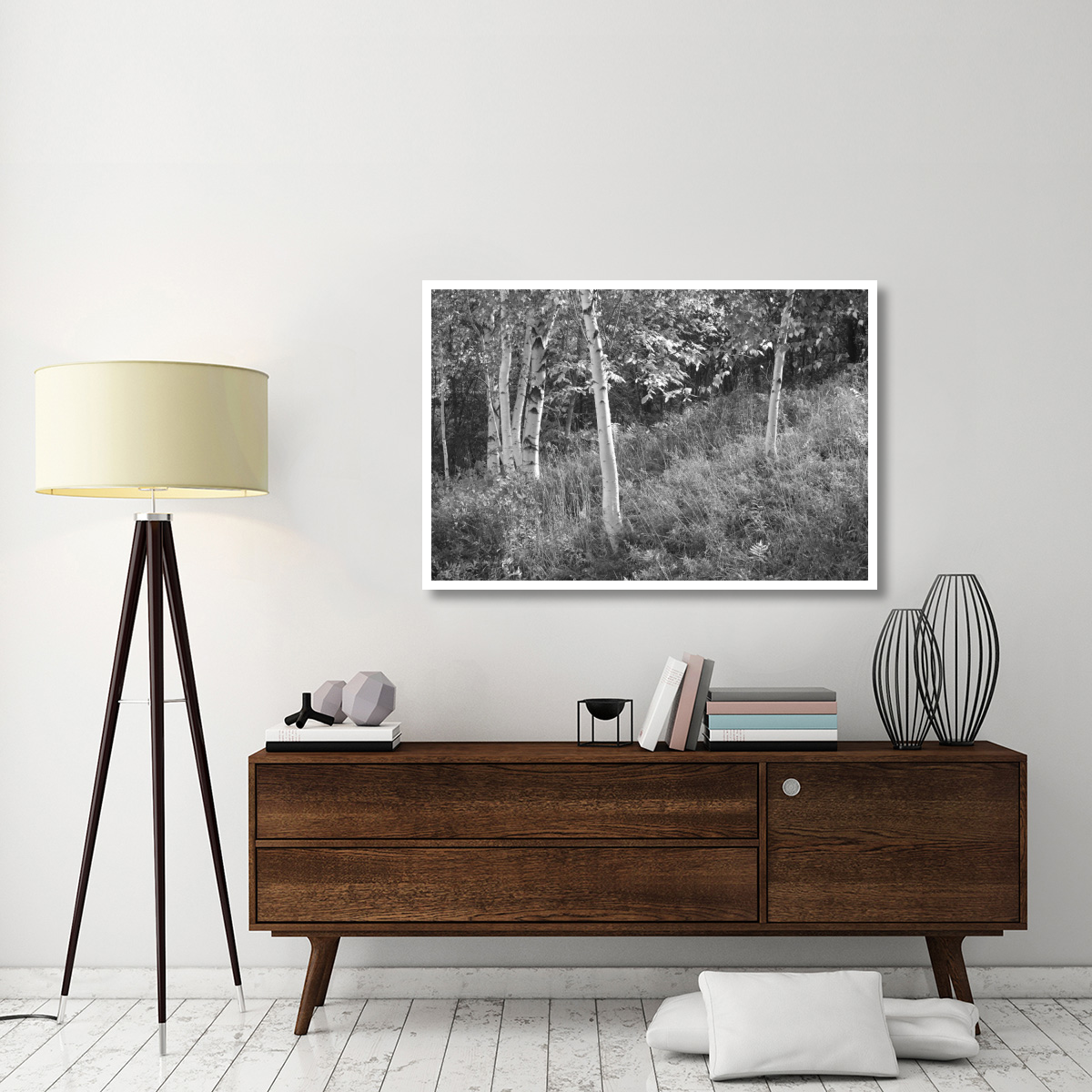 Sunlit Birches I -Paper Art-50&quotx34"