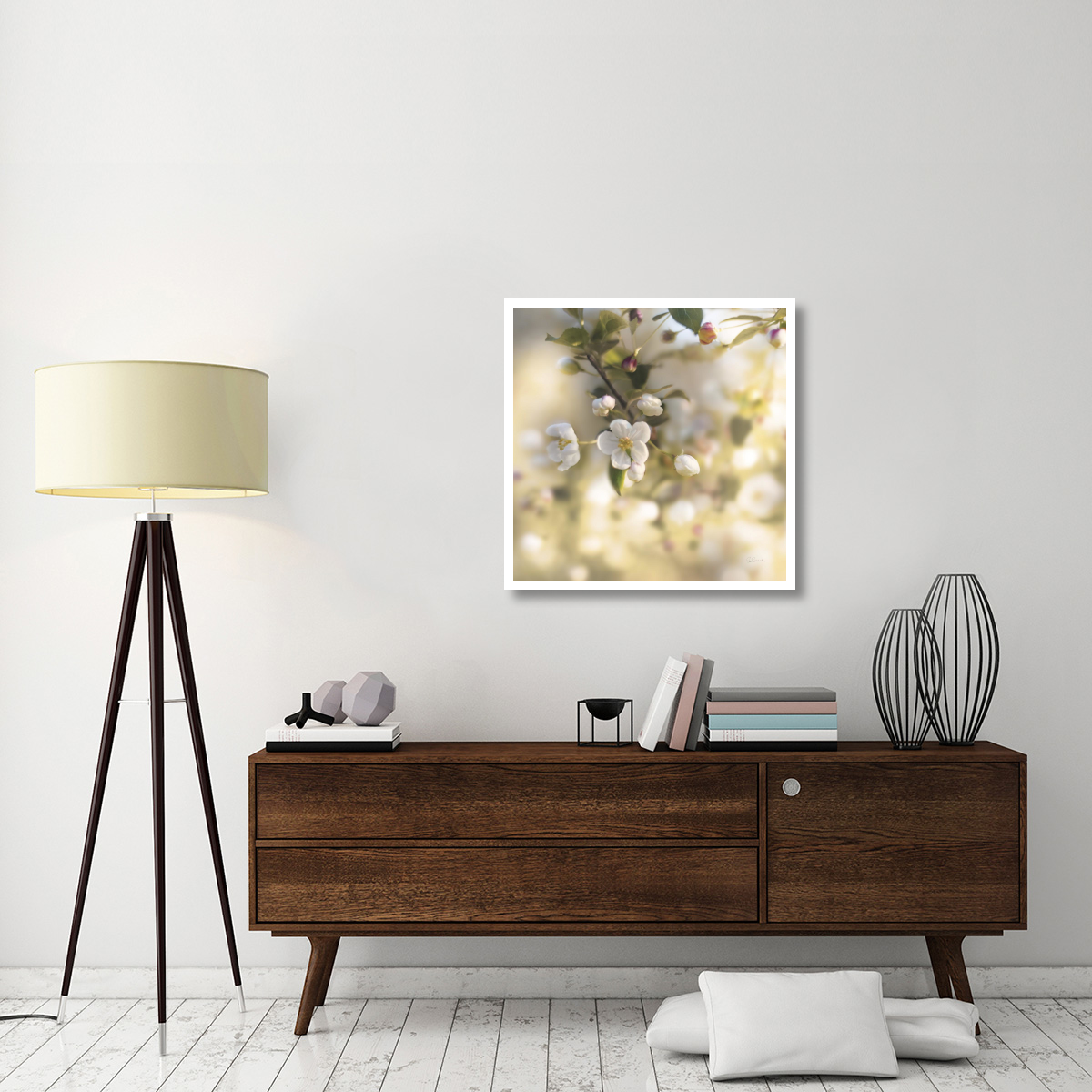 Blush Blossoms I Square Pastel -Paper Art-32&quotx32"