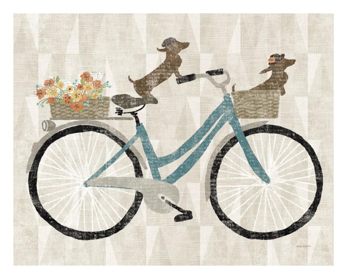 Doxie Ride Ver I -Paper Art-26"x22"