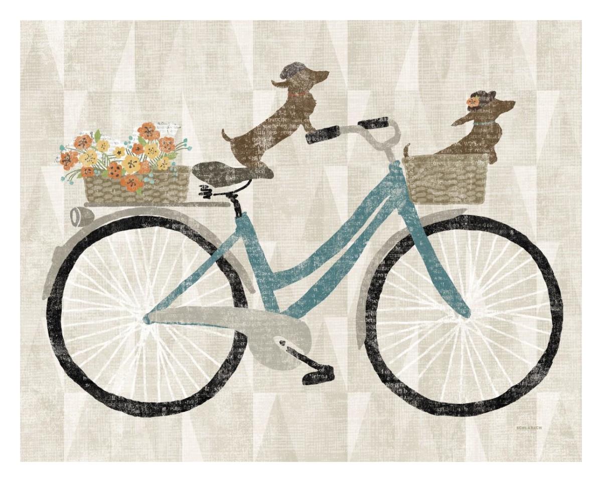 Doxie Ride Ver I -Paper Art-30"x24"