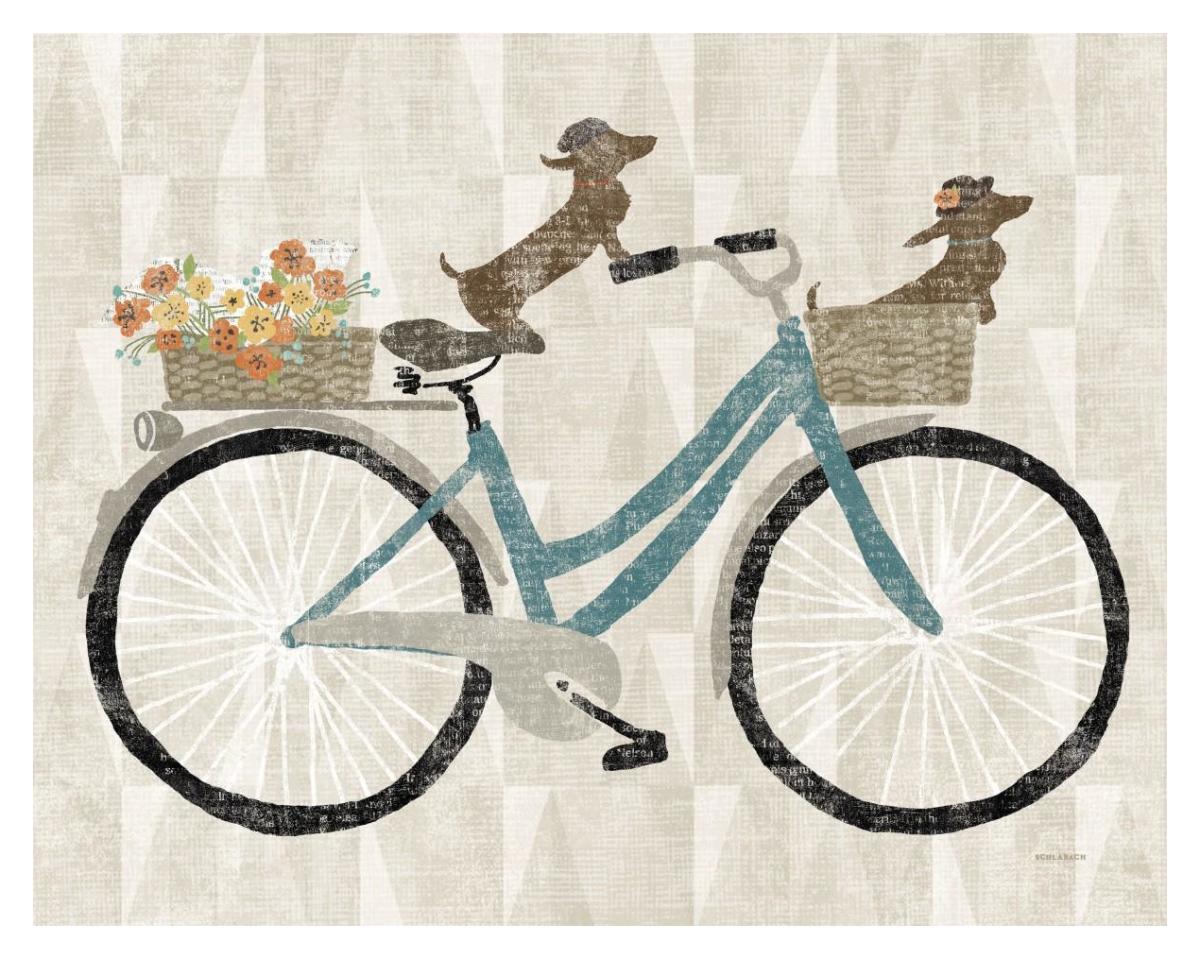Doxie Ride Ver I -Paper Art-37"x30"