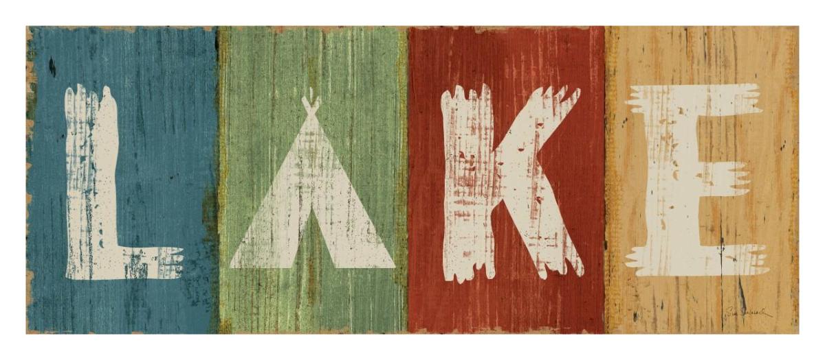 Lake Lodge V -Paper Art-32"x14"