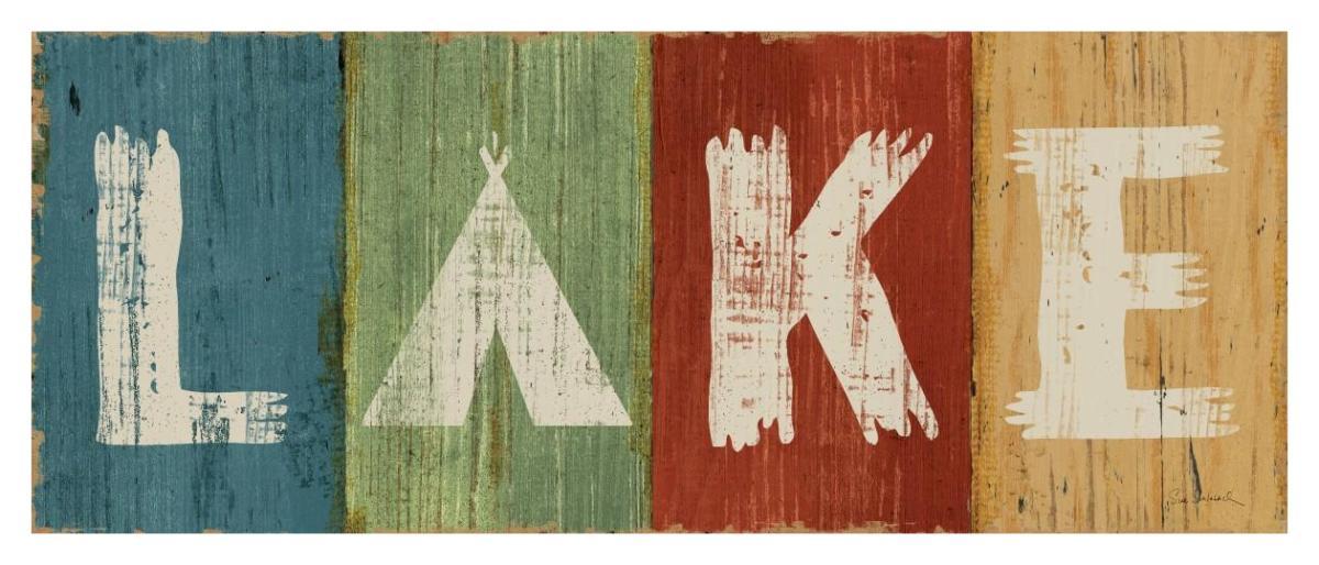Lake Lodge V -Paper Art-42"x18"