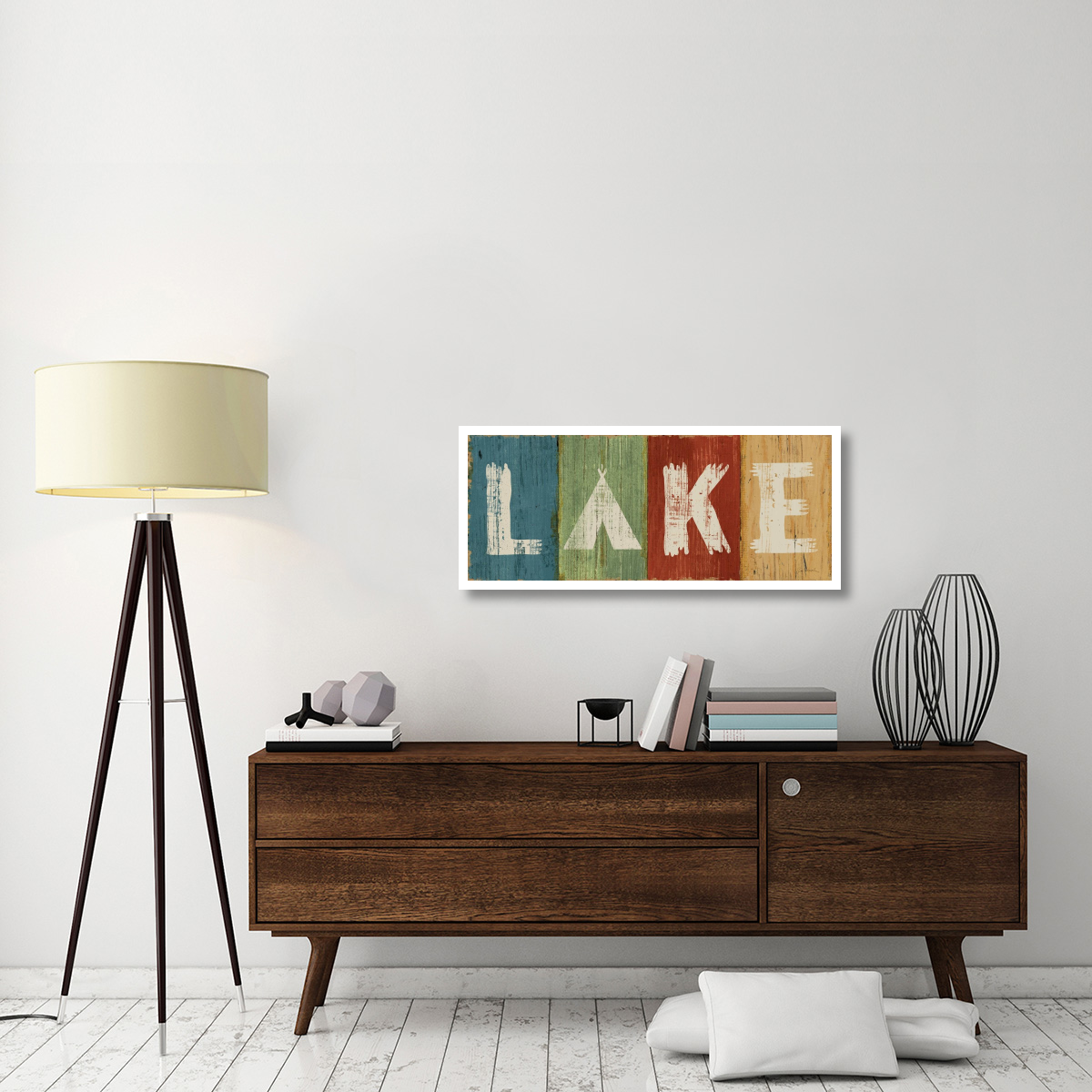 Lake Lodge V -Paper Art-42&quotx18"