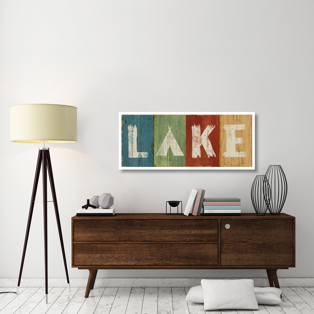 Lake Lodge V -Paper Art-52&quotx22"