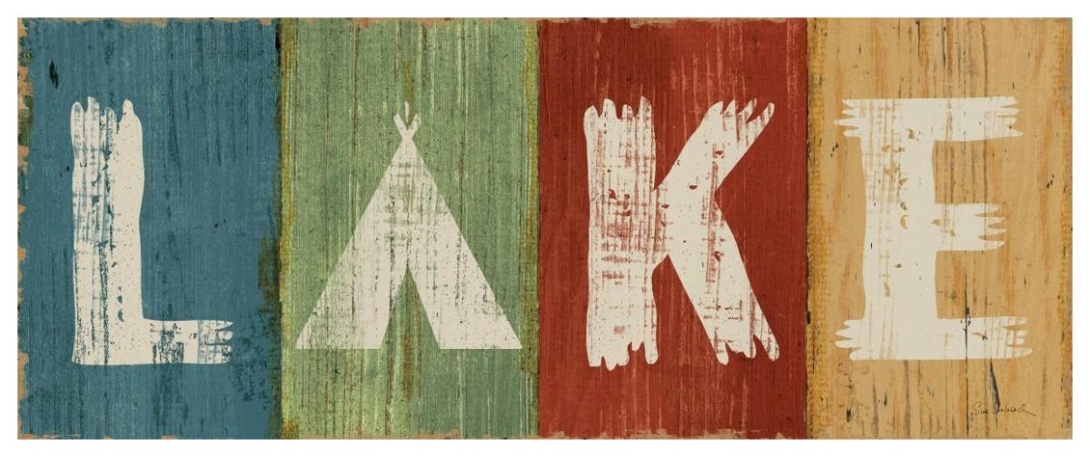Lake Lodge V -Paper Art-62"x26"