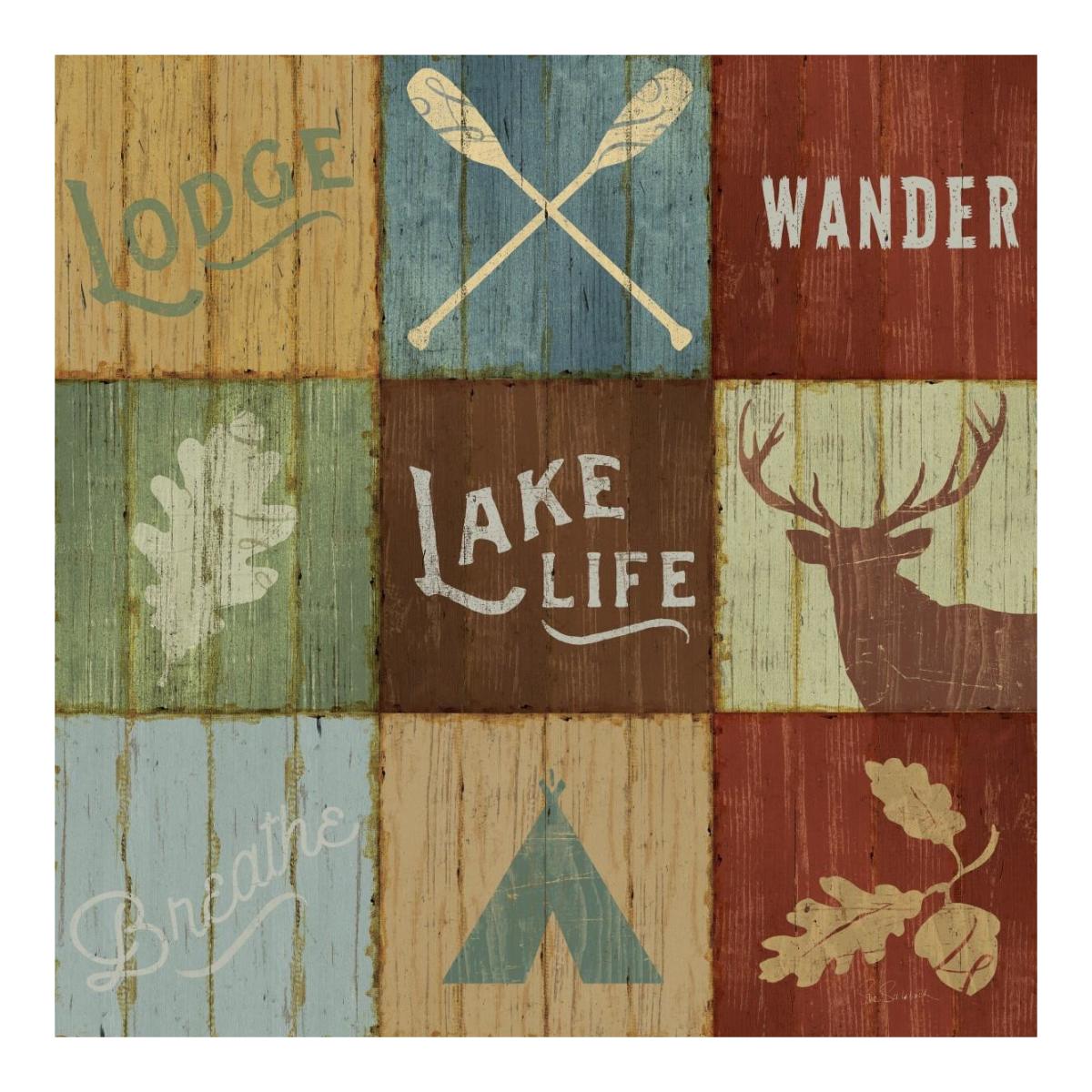 Lake Lodge VII -Paper Art-20"x20"