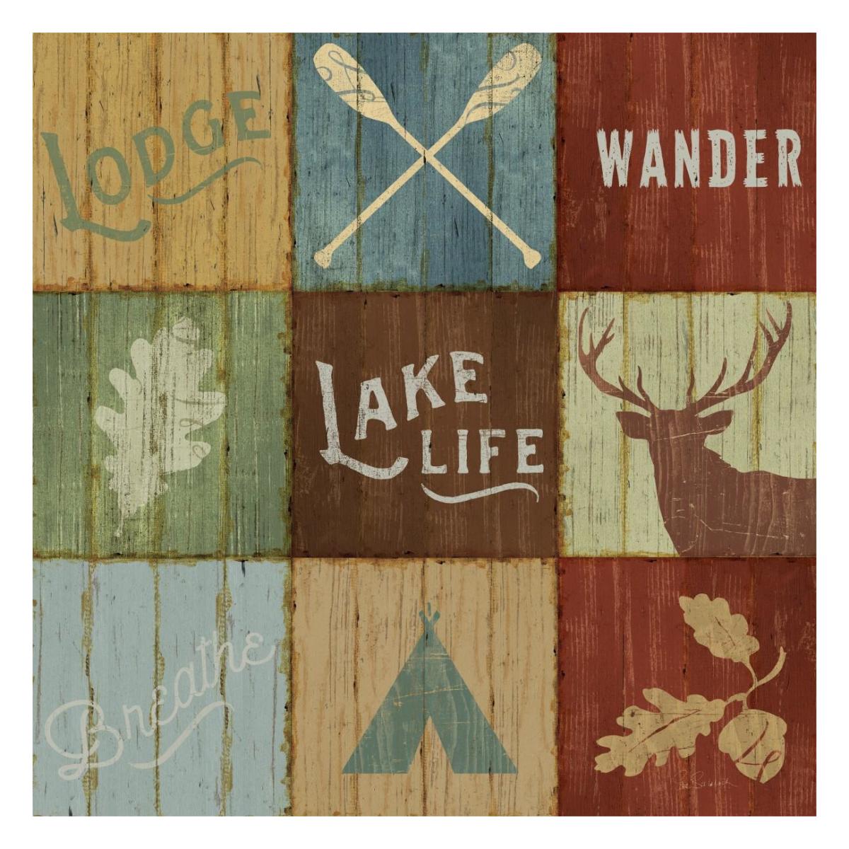 Lake Lodge VII -Paper Art-26"x26"