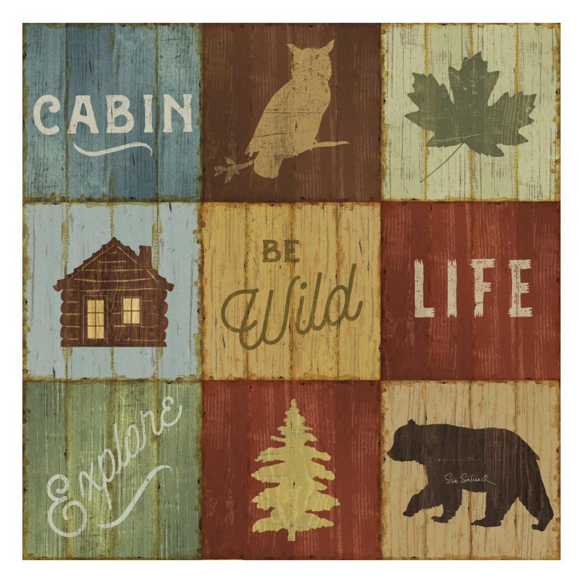 Lake Lodge VIII -Paper Art-26"x26"