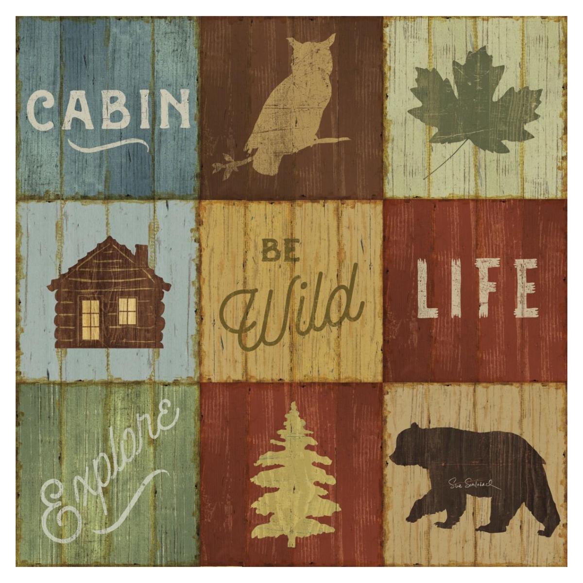 Lake Lodge VIII -Paper Art-38"x38"