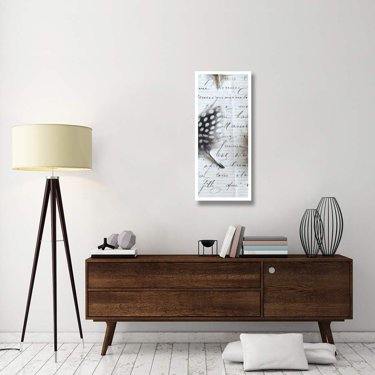 Plume Feathers V  I -Paper Art-18&quotx42"