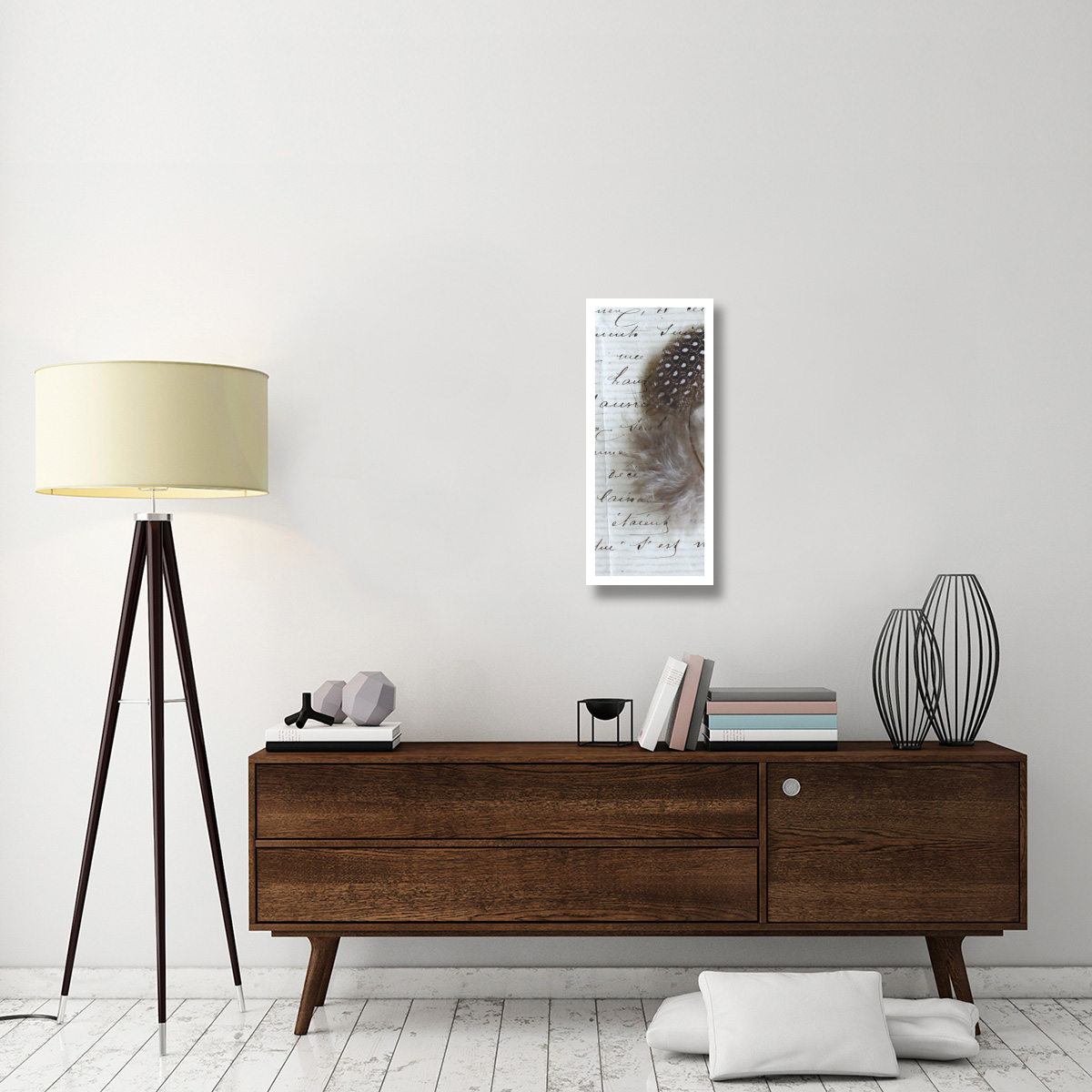 Plume Feathers V  II -Paper Art-14&quotx32"