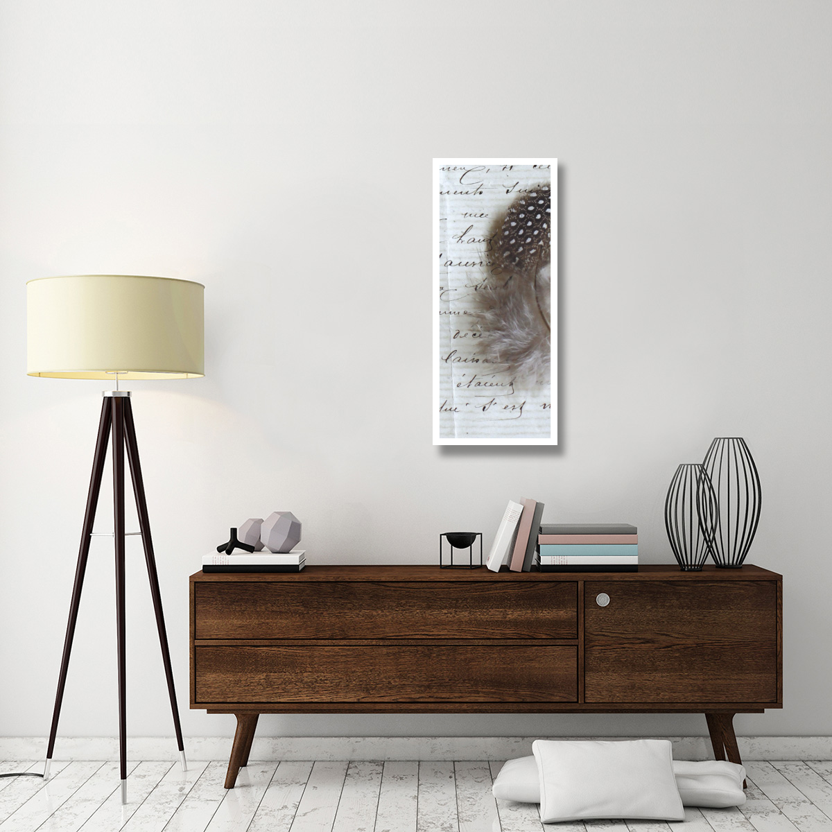 Plume Feathers V  II -Paper Art-18&quotx42"