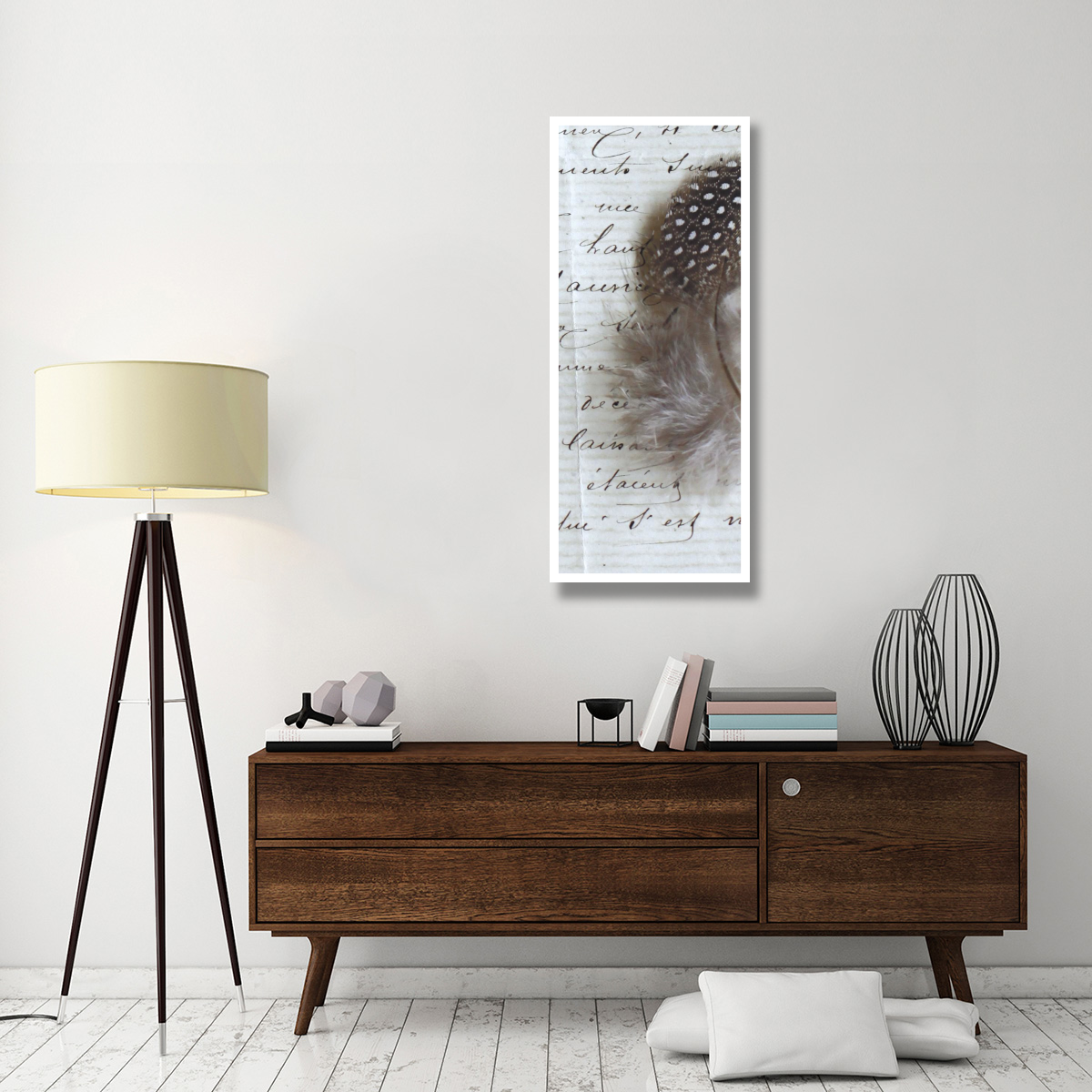Plume Feathers V  II -Paper Art-22&quotx52"