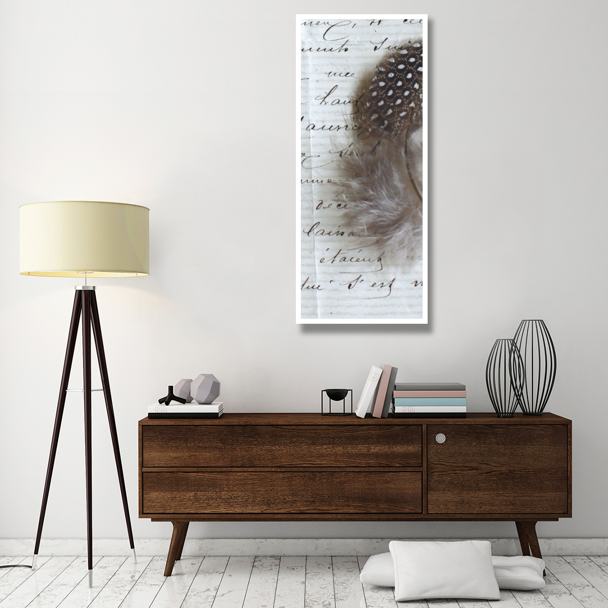 Plume Feathers V  II -Paper Art-26&quotx62"