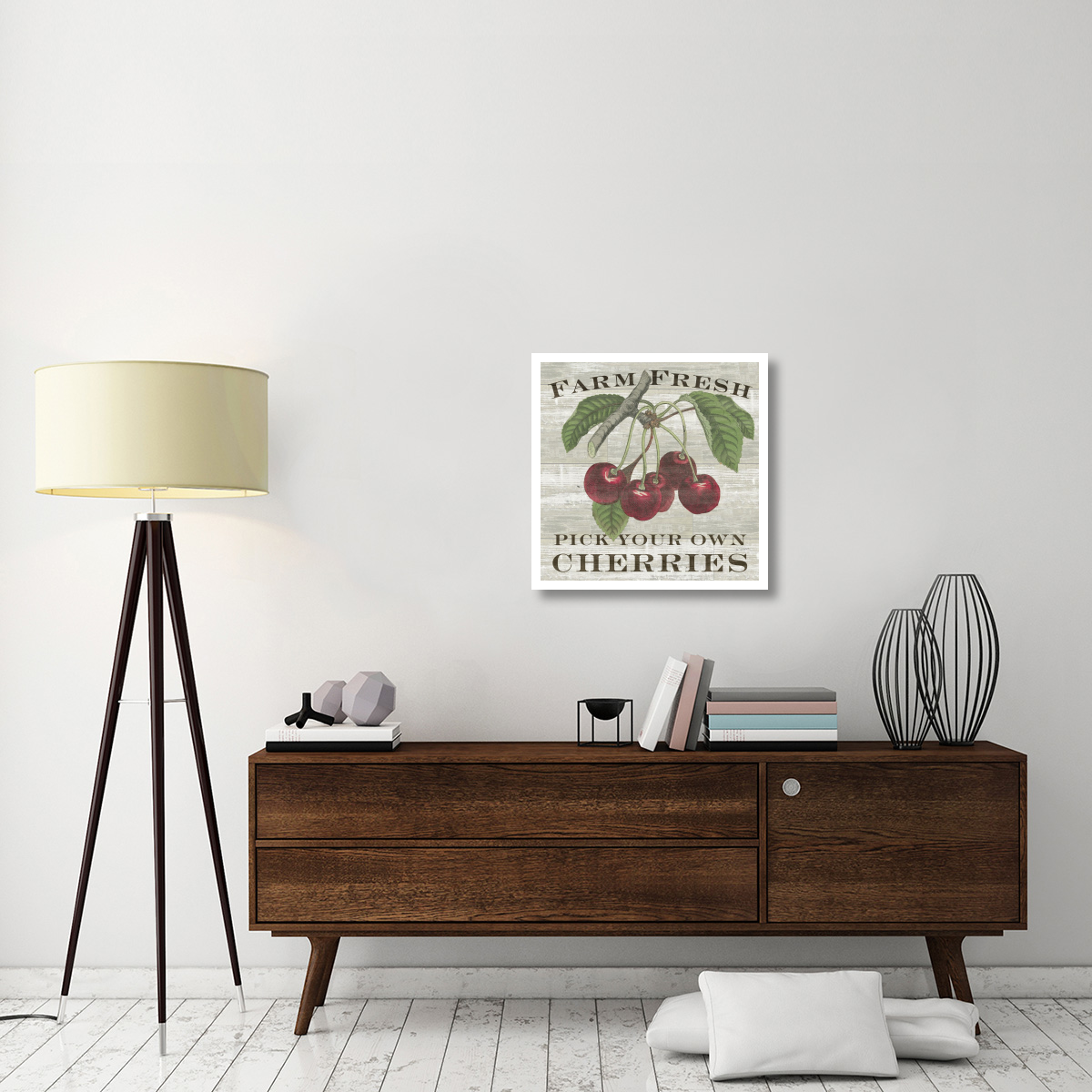 Farm Fresh Cherries Square -Paper Art-26&quotx26"