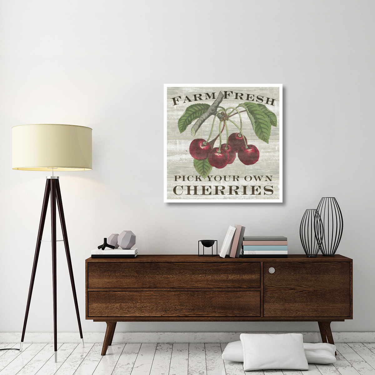 Farm Fresh Cherries Square -Paper Art-38&quotx38"