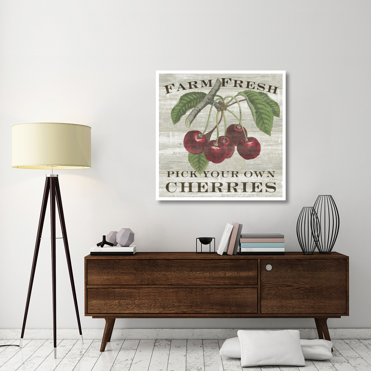 Farm Fresh Cherries Square -Paper Art-42&quotx42"