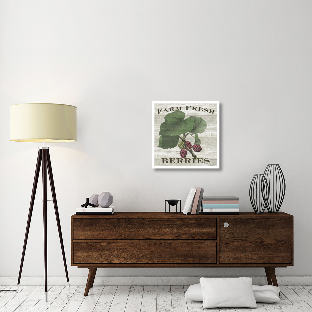 Farm Fresh Raspberries Square -Paper Art-26&quotx26"