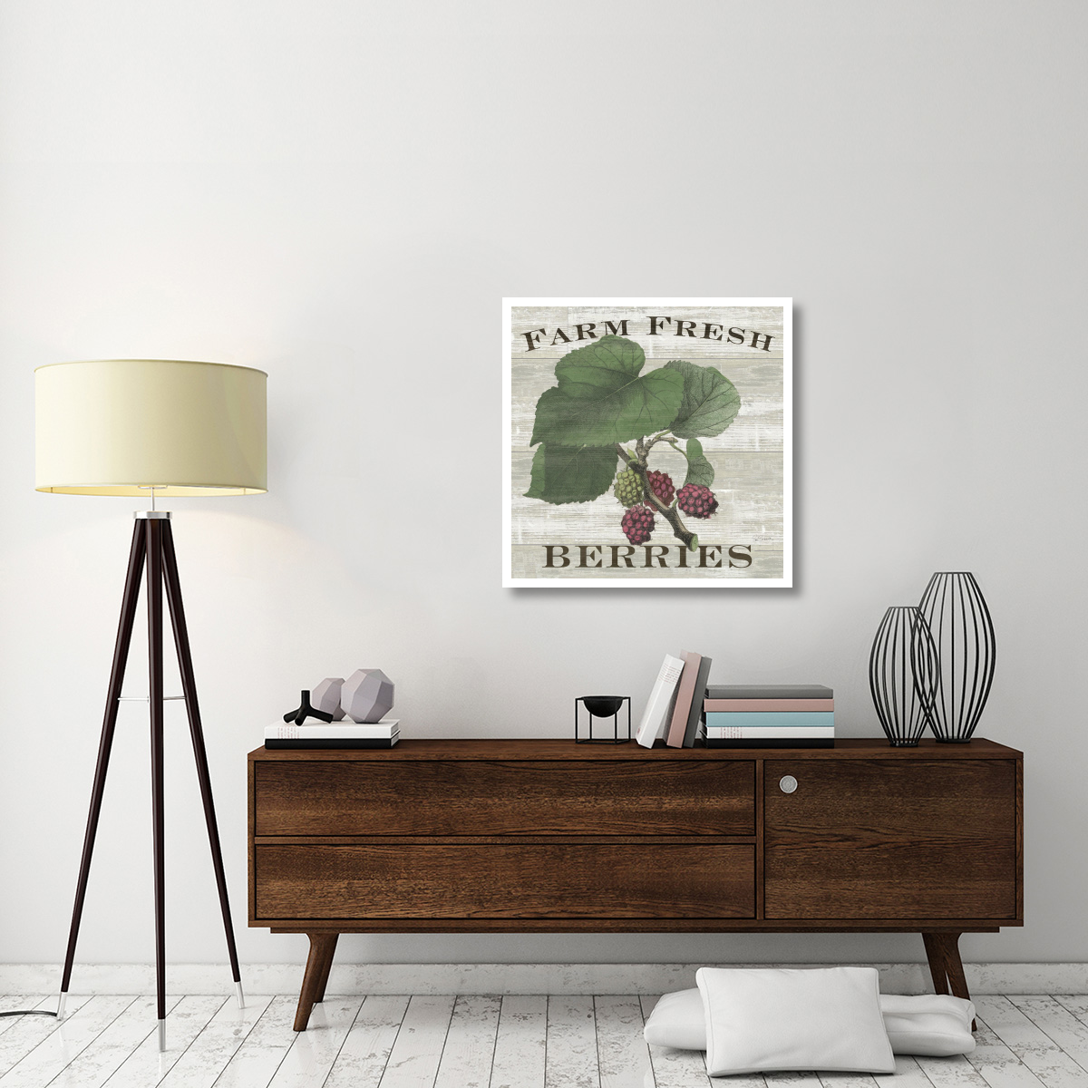 Farm Fresh Raspberries Square -Paper Art-32&quotx32"