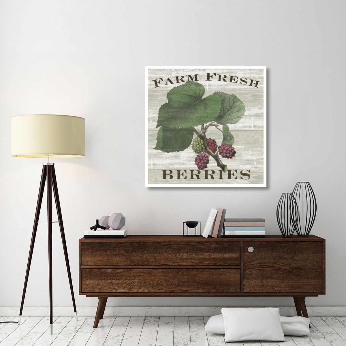Farm Fresh Raspberries Square -Paper Art-42&quotx42"