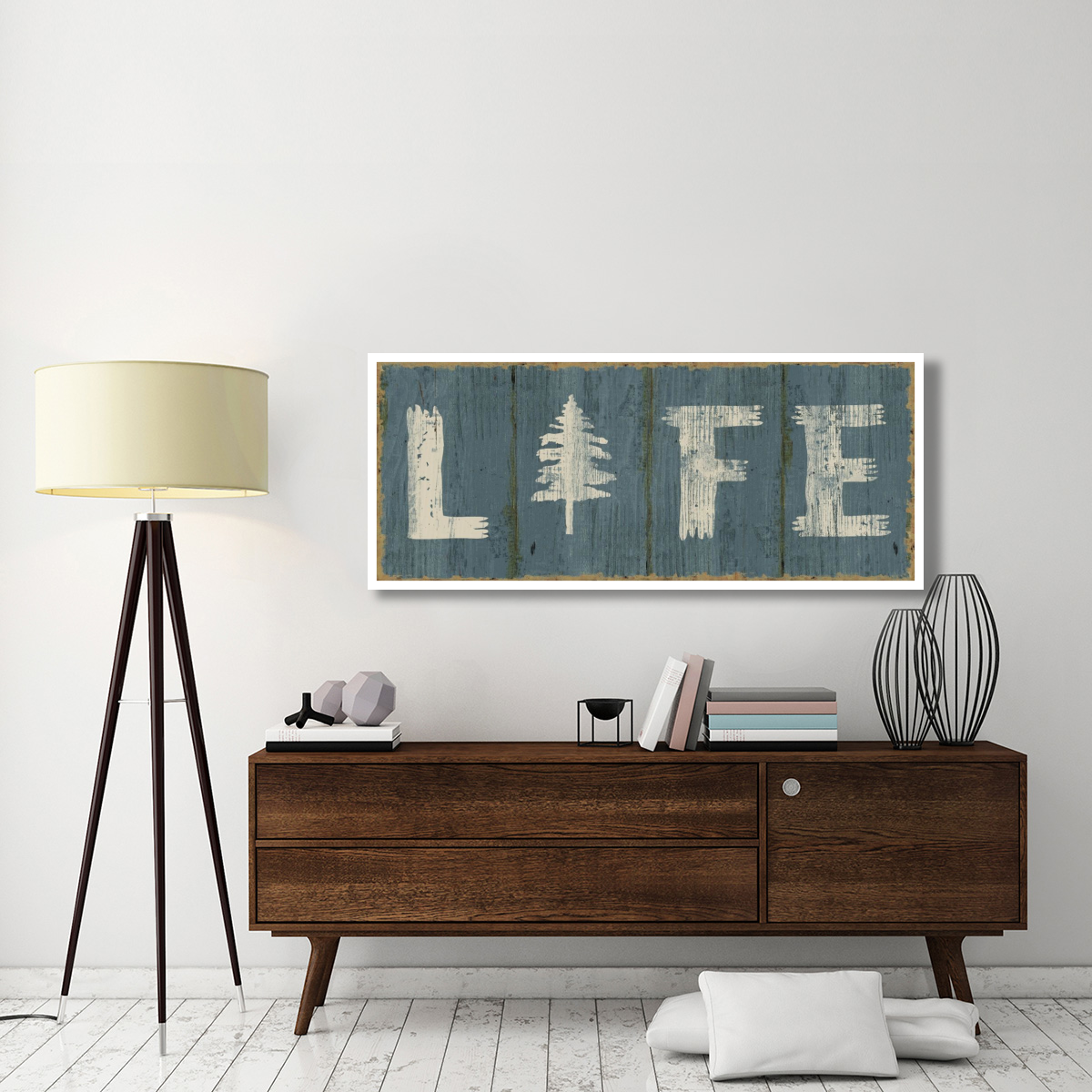 Lake Lodge VI Blue -Paper Art-62&quotx26"