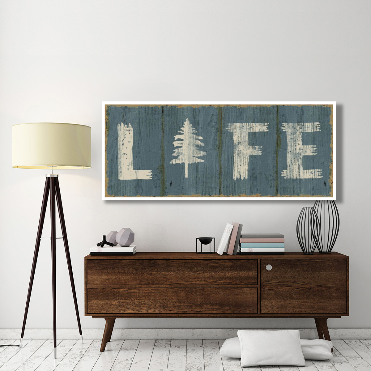 Lake Lodge VI Blue -Paper Art-77&quotx32"