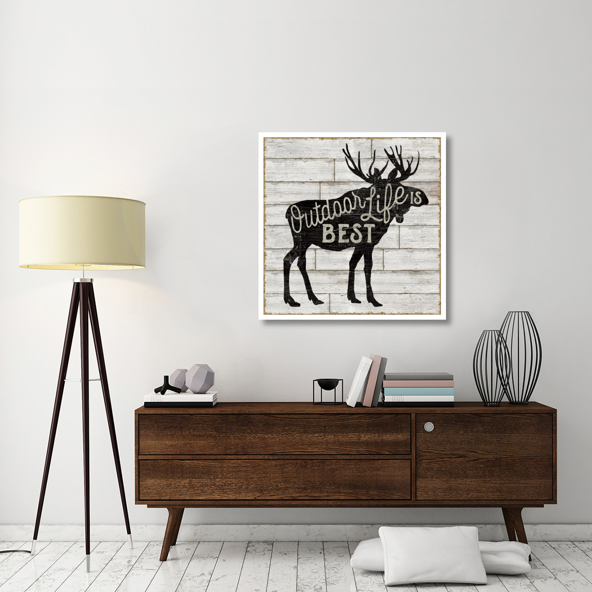 Lake Lodge I Neutral -Paper Art-38&quotx38"