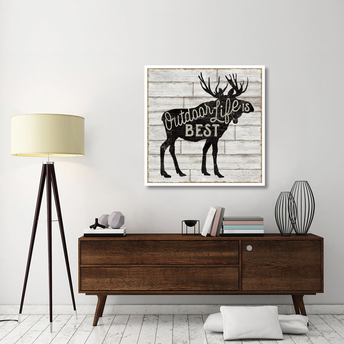 Lake Lodge I Neutral -Paper Art-42&quotx42"