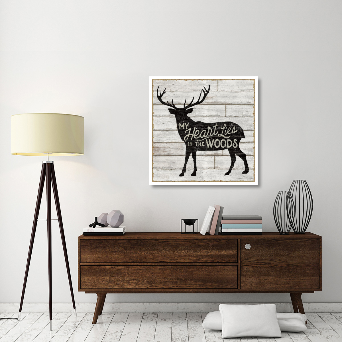 Lake Lodge II Neutral -Paper Art-38&quotx38"