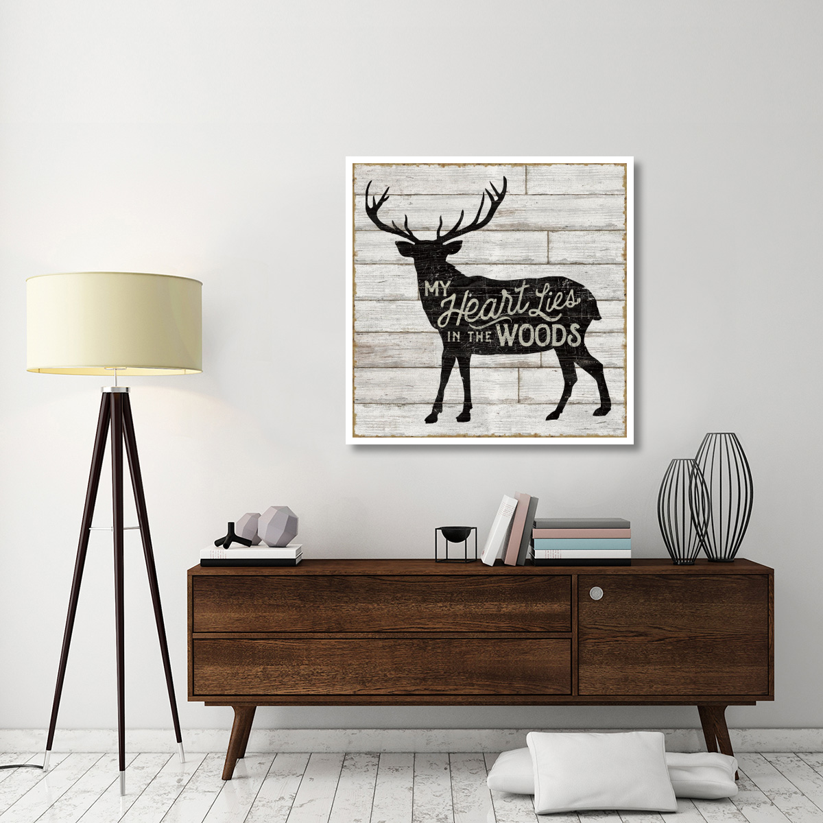 Lake Lodge II Neutral -Paper Art-42&quotx42"