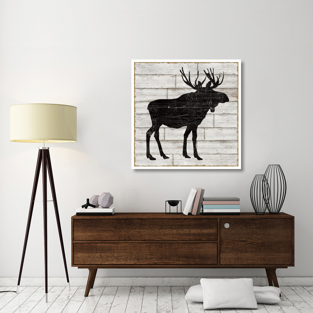 Lake Lodge I Neutral no Words -Paper Art-42&quotx42"