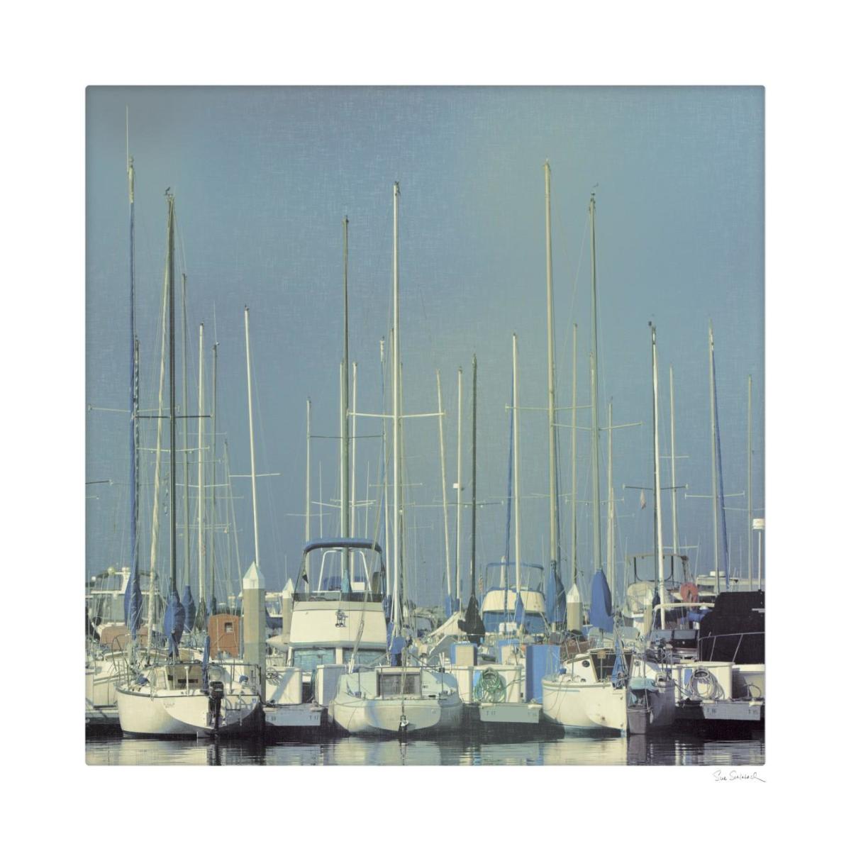 Harbor Boats Blue Sky -Paper Art-20"x20"
