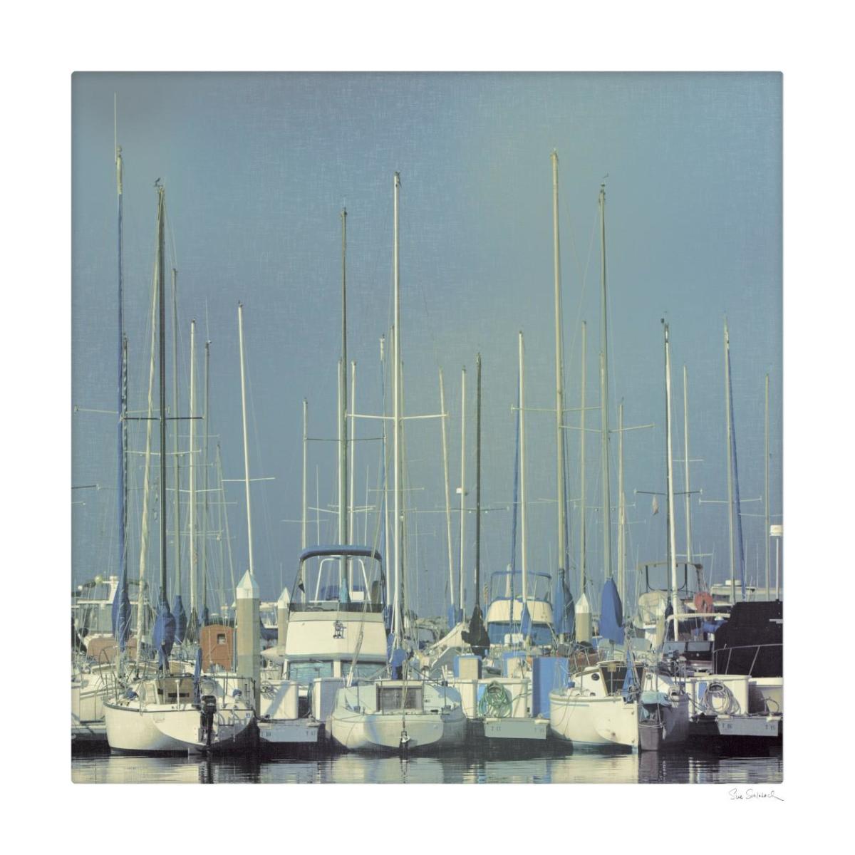 Harbor Boats Blue Sky -Paper Art-32"x32"
